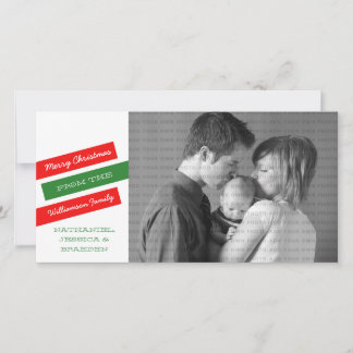 斜モダン定休日フォトカード（赤/緑） シーズンカード