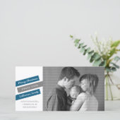 斜モダン定休日フォトカード（青/灰色） シーズンカード (スタンド正面)