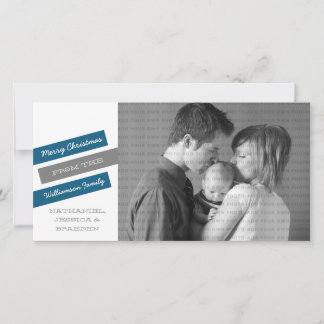 斜モダン定休日フォトカード（青/灰色） シーズンカード