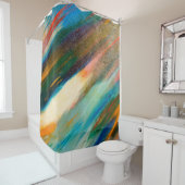 斜数々のめの長い水彩画 シャワーカーテン (インサイチュ)