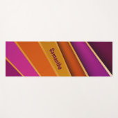 斜数々の斜めストライプピンクパープルヨガマット ヨガマット (正面(横))