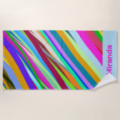 斜数々の線パターン ビーチタオル (正面)