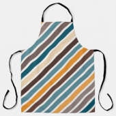斜数々の色のストライプ エプロン (正面)
