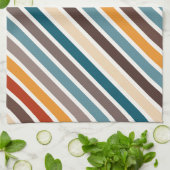 斜数々の色のストライプ キッチンタオル (折り畳み)
