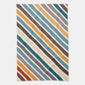 斜数々の色のストライプ キッチンタオル (縦)