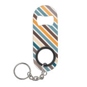 斜数々の色のストライプ キーホルダー栓抜き (正面)