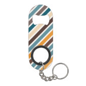 斜数々の色のストライプ キーホルダー栓抜き (裏面)