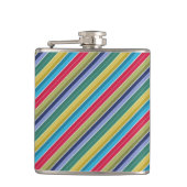 斜数々の色スタイリッシュストライプの フラスク (正面)