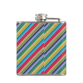 斜数々の色スタイリッシュストライプの フラスク (裏面)