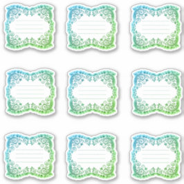 斜線の縁取り付きラベル シール