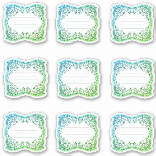 斜線の縁取り付きラベル シール (正面)