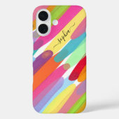 斜線の色のストローク、名前、抽象芸術絵を描 Case-Mate iPhoneケース (裏面)
