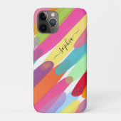 斜線の色のストローク、名前、抽象芸術絵を描 Case-Mate iPhoneケース (裏)