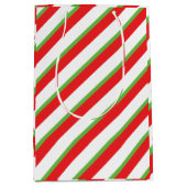 斜線パターンクリスマス抱き枕 ミディアムペーパーバッグ (正面)