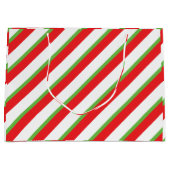 斜線パターンクリスマス抱き枕 ラージペーパーバッグ (正面)