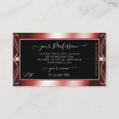 斜角ブラックレッドダイアモンズきらめくモノグラム 名刺 (裏面)