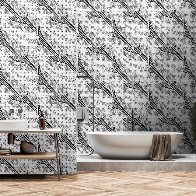 斜角斜線 壁紙 (浴室)