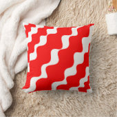 斜赤と白波模様 クッション (ブランケット)