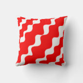 斜赤と白波模様 クッション (裏面)
