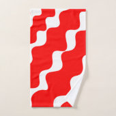 斜赤と白波模様 バスタオルセット (ハンドタオル)