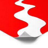 斜赤と白波模様 ポスター (角)