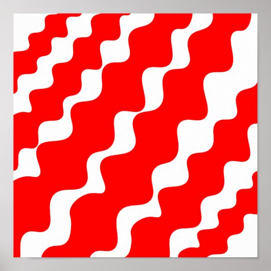 斜赤と白波模様 ポスター (正面)