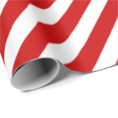 斜赤と白線ストライプ ラッピングペーパー (ロールコーナー)