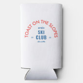 斜面での乾杯 アフタースキークラブ 赤と青 スリム缶クーラー (裏面)