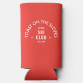 斜面での乾杯 アフタースキー・クラブ レトロ 赤 スリム缶クーラー (裏面)