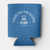 斜面での乾杯 アフタースキー・クラブ 空の青 缶クーラー (正面)