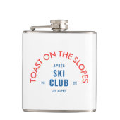 斜面での乾杯 アフター・スキー・クラブ 赤と青 フラスク (正面)