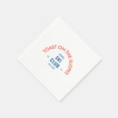 斜面での乾杯 アフター・スキー・クラブ 青と赤 スタンダードカクテルナプキン (角)