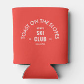 斜面での乾杯 アプレスキークラブ レトロレッド 缶クーラー (裏面)