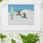 斜面の衝突 キッチンタオル (折り畳み)