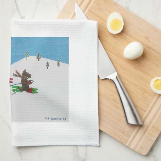 斜面の衝突 キッチンタオル (四つ折り)