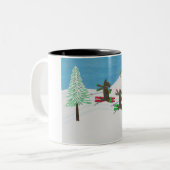 斜面の衝突 ツートーンマグカップ (正面左)