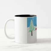 斜面の衝突 ツートーンマグカップ (左)