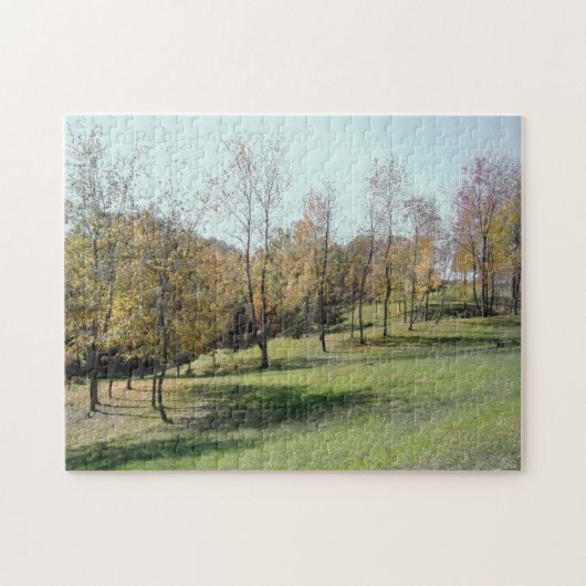 斜面の静まる挑戦ジグソーパズルの木 ジグソーパズル (横)