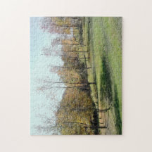 斜面の静まる挑戦ジグソーパズルの木