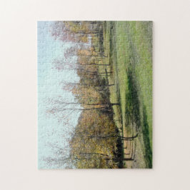 斜面の静まる挑戦ジグソーパズルの木 ジグソーパズル