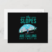 斜面はスキーヤーのスキースノーボードを呼んでいます シーズンポストカード (正面/裏面)