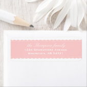 斜面付きリボンレースピンク差出人住所ラベル ラベル (インサイチュ)