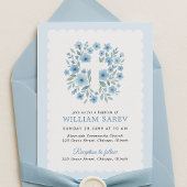 斜面青フローラクロス洗礼の招待 招待状