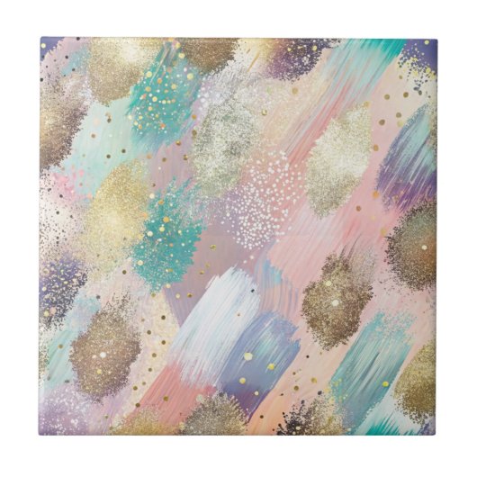 斜鮮やかめのブラシストロークパターン タイル (正面)