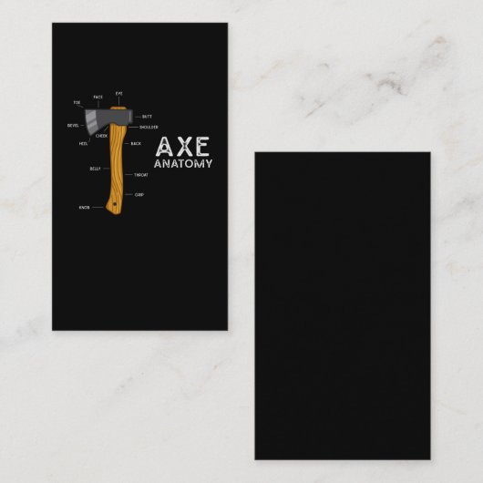 斧おもしろいユーモア斧木工斧投げ 名刺 (正面/裏面)