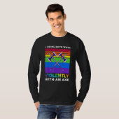 斧で激しく振り回す LGBT Tシャツ (正面フル)
