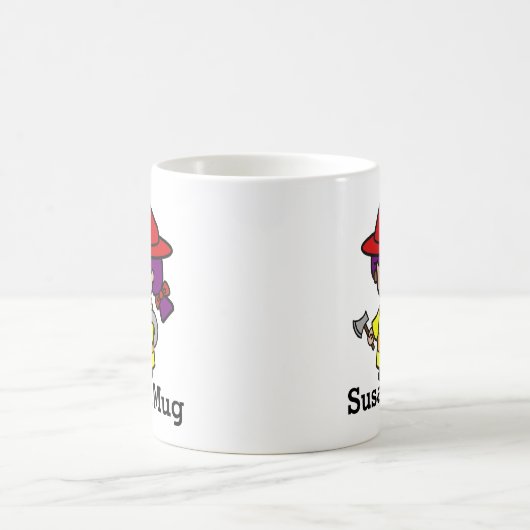 斧とホースの未来の消防少女 コーヒーマグカップ (中央)