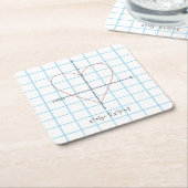 斧のハート スクエアペーパーコースター (アングル)