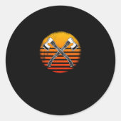 斧の投げ軸とトマホーク ラウンドシール (正面)