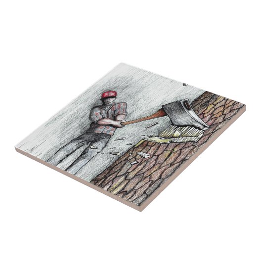 斧の男 タイル (側面)